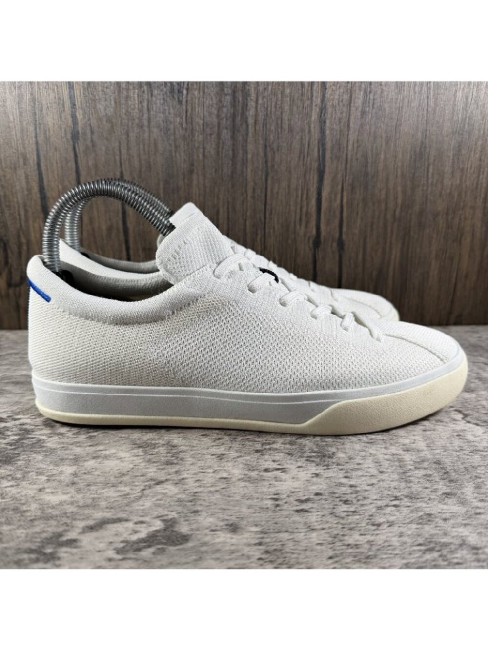 Rothy’s The Lace Up Sneakers Shoes Women’s Size 9 Vanilla Textile Stretch Cuff - Picture 3 of 10